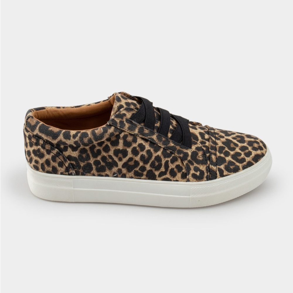 Report Brown and Black Sneakers with Leopard Print